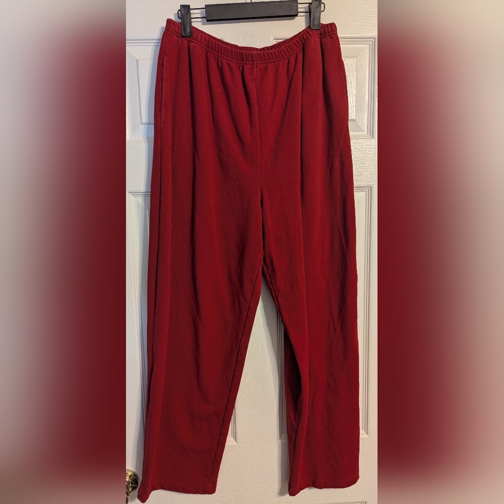 Quacker Factory Bold Red Sweatpants GUC